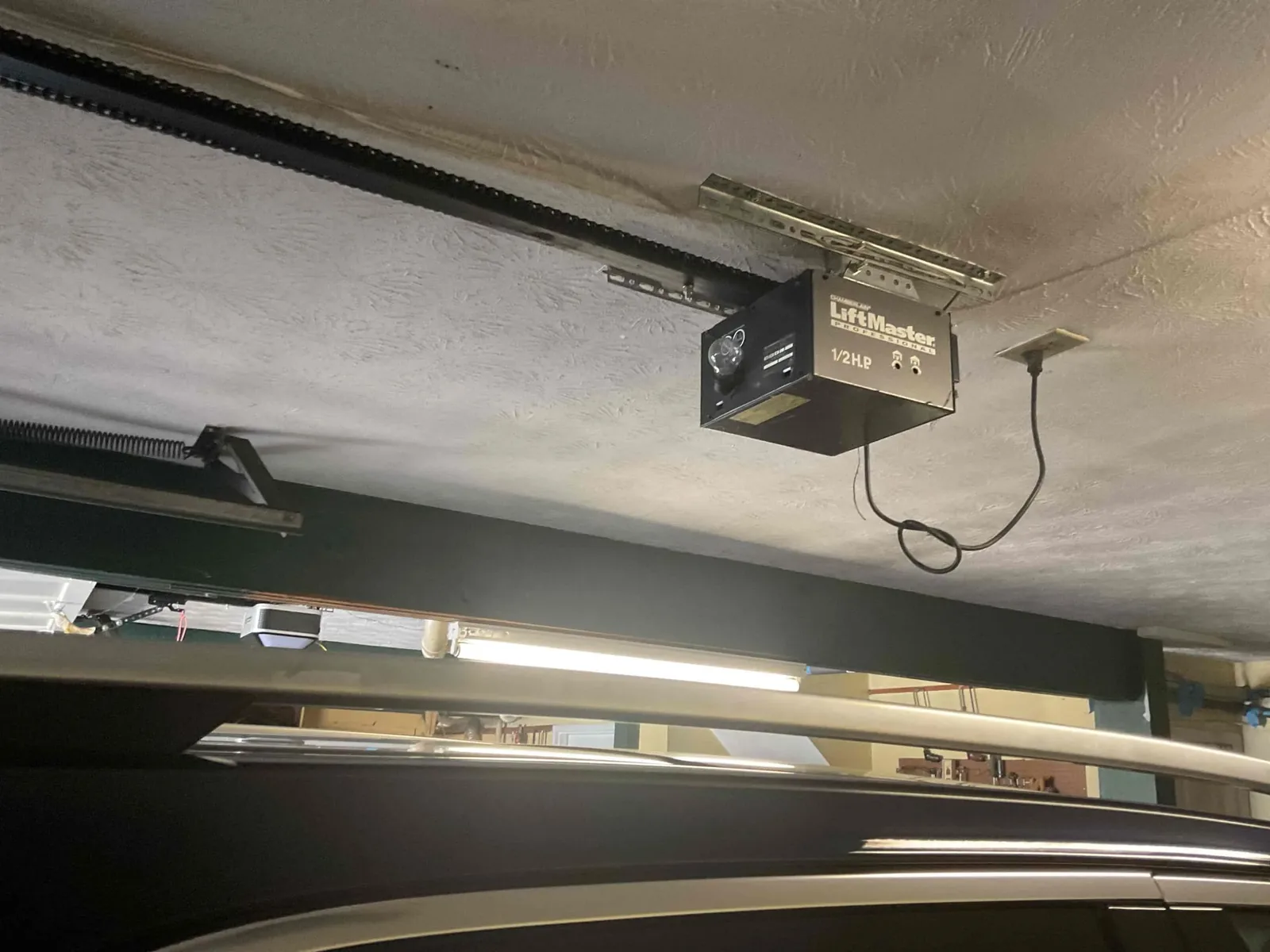 Garage door motor before replacement